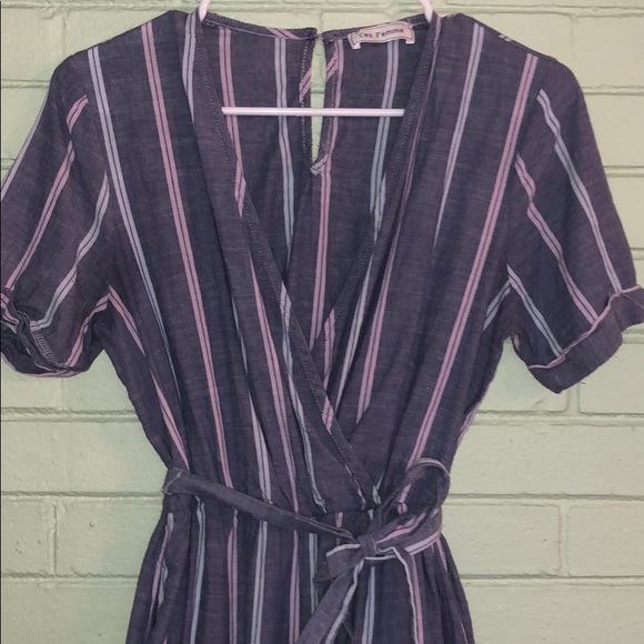 Striped Wrap Jumpsuit - Picture 4 of 5